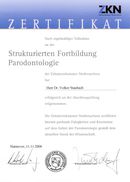 Certificate Hannover Training Periodontology